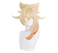WHBHD 2022 Gioco Genshin Ruolo di Impatto Yoimiya Parrucca Cosplay Ponytail Gradiente Biondo Arancione Capelli Resistenti al Calore Halloween Anime Gioca