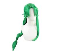 WHBHD 2022 Impatto di Genshin Baizhu. Parrucca Cosplay Rimovibile Bun Baishu Green 90cm Lungo Dritto Intrecciato Coda di Cavallo Resistente al Calore Resistente ai Capelli