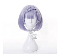 WHBHD 2022 Noelle Cosplay Parrucca Game Genshin Impact Cosplay Breve Viola Purple Braid Capelli Genshin Impact Noelle Halloween Parrucche Cosplay