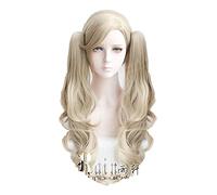 WHBHD 2022 P5 Persona 5 Anne Takamaki Lungo Biancheria riccia for Capelli con 2 Clip su Coda di Cavallo in Costume Cosplay Resistente al Calore