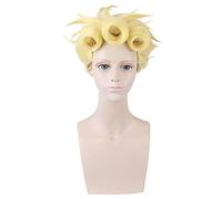 WHBHD 50 cm Anime. JoJo. 'S Bizarre Adventure Giorno Giovanna Parrucche Cosplay Playing Light Yellow Halloween 1: 1 Parrucche