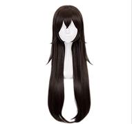 WHBHD 80cm Gioco Genshin Impact Project Amber Wig Parrucche Cosplay Parrucche da Gioco Polvere Polvere Dark Brown Capelli Halloween 1: 1 Parrucche