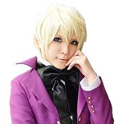 WHBHD Alois Trancty Cosplay Black Black Butler Cosplay Brevi Parrucche dei Capelli biondi Cosplay Anime Cosplay Wig Parrucche Resistenti al Calore Parrucche Sintetiche