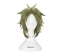 WHBHD Angeli della Morte Danieru Doctor Daniel Dickens Danny Cosplay Parrucca Breve Verde Verde Capelli Sintetici Resistenti al Calore + Tappo della Parrucca