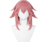 WHBHD Anime Game Genshin Impact Cosplay Halloween Yae Miko Cosplay Parrucca Genshin Impatto Yae Miko Cosplay Capelli Lunghi Pink Halloween Carino