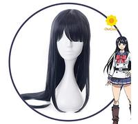 WHBHD Anime grattacieli Invasione honjo Yuri Cosplay Parrucca Cosplay Lungo Blu Scuro Capelli Neri Capelli Resistenti al Calore Capelli + cap Tappo Partito Gioco di Ruolo