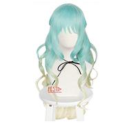 WHBHD Anime grattacielo Invasione shinzaki kuon Parrucca Cosplay Lungo sfumatura riccia Verde Riccio Verde Tenkuu Shinpan Resistente al Calore + Tappo della Parrucca