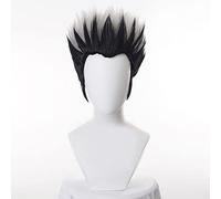 WHBHD Anime Haikyuu !!Kotaru bokuto Argento Misto Nero Corto Parrucche Cosplay Cosplay Resistente al Calore Parrucca for Capelli Sintetici + Tappo della Parrucca