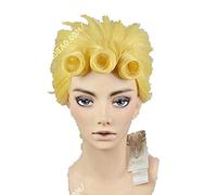WHBHD Anime JoJo's Bizarre Adventure Giorno Giovanna Giallo Golden Wind Styled Parrucca Capelli Resistenti al Calore Percas Perucas Parrucche Cosplay + Tappo della Parrucca