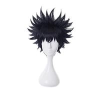 WHBHD Anime Jujutsu Kaisen Breve Parrucca Nera Fushiguro Megumi Cosplay Parrucca di Ruolo Polvere Polvere 40cm