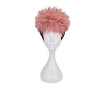 WHBHD Anime Jujutsu Kaisen Cosplay Yuji Itadori Parrucca Jujutsu Kaisen Yuji ItolaDori Pink Black Breve Parrucche Resistenti al Calore Capelli in Fibra