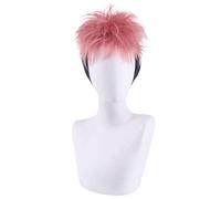 WHBHD Anime Jujutsu Kaisen Cosplay Yuji itadori Parrucca Rosa Nero Corto Resistente al Calore in Fibra Parrucca Parrucca Parrucca Tappo spedizione Divertente