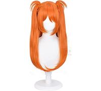 WHBHD Asuka Langley Cosplay Neon Genesis Evangelion Cosplay Donne Lunghe Parrucca Arancione Ponytail Cosplay Resistente al Calore Parrucche Sintetiche Resistenti al Calore