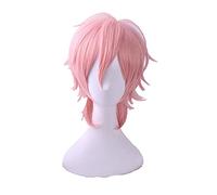 WHBHD Ayato Yuri Pink Breve Parrucca Cosplay Costume Yarichin Bitch BU Club Resistente al Calore Capelli Sintetici for Capelli Parrucche Parrucche Parrucche + Tappo della Parrucca