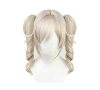 WHBHD Barbara Cosplay Wig Genshin Impact Cosplay Luce Marrone Branch Bunches Capelli Resistenti al Calore Parrucche for Capelli + Cappuccio Parrucca