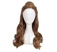 WHBHD Beauty And The Beast Princess Belle Cosplay Parrucca Brown Lungo Ondulato Resistente al Calore Parrucche for Capelli Sintetici + Tappo della Parrucca