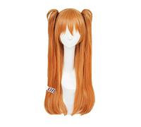 WHBHD Capelli Eva. Parrucca Cosplay Resistente al Calore Arancione Asuka Langley Soryu con 2 Clip di Coda di Cavallo