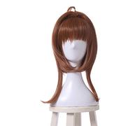 WHBHD Cardcaptor Sakura Kinomoto Sakura Parrucche Cosplay Brown Straight Clear Schede Parrucche for Capelli Sintetici Perucas Parrucca Cosplay