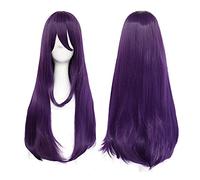 WHBHD DDLC. DOKI DOKI Letteratura Club Yuri Cosplay Parrucca Cosplay Purple Lungo Resistente al Calore Capelli Sintetici Party Party Play Partys + Parrucca Cappuccio