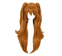 WHBHD Eva. Asuka Langley Siyu Cosplay Parrucche Lunghe Arancione con 2 Clip Coda di Cavallo Resistente al Calore Parrucca for Capelli Sintetici + Tappo della Parrucca