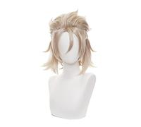 WHBHD Game Genshin Impact Albedo Parrucca Cosplay Costume Cosplay 35 cm Breve Lino Capelli Resistenti al Calore Parrucche for Capelli Sintetici Halloween Gioco di Ruolo