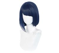 WHBHD Game Genshin Impact Kujou Sara Cosplay 35cm Parrucca Viola Corta con Bangs Donne Anime Party Costume di Halloween Capelli Parrucca for Capelli