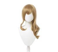 WHBHD Game Genshin Impact Lisa Cosplay Parrucche Brown Brown Cosplay Parrucca Lungo Capelli Sintetici Resistenti al Calore Ondulato Halloween