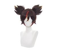 WHBHD Genshin Game di Impatto Xinyan Brown Highlights Anime Cosplay Parrucche Cappuccio Sintetico Resistente al Calore Parrucca di Halloween Tappo della Parrucca di Halloween