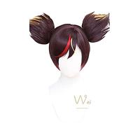 WHBHD Genshin Game di Impatto Xinyan Brown Highlights Anime Cosplay Parrucche Cappuccio Sintetico Resistente al Calore Parrucca di Halloween Tappo della Parrucca di Halloween