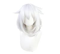 WHBHD Genshin Game Game Paimon Argento Grigio Grande Fibbia Interna Parrucca Cosplay Anime Anime Resistente al Calore Parrucca Sintetica Parrucca Tappo