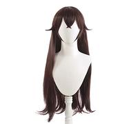 WHBHD Genshin Impact Amber Cosplay Parrucche da Gioco Gioco Cosplay Long Brown Parrucca Dritta con Bangs Capelli Sintetici Resistenti al Calore