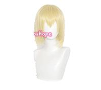 WHBHD Genshin Impact Cosplay DAINSLEIF 33cm Parrucca Breve Parrucca bionda Cosplay Anime Cosplay Parrucche Cosplay Parrucche Sintetiche Resistenti al Calore Halloween