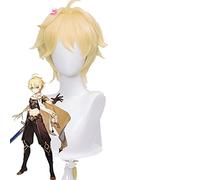 WHBHD Genshin Impact Cosplay Etere 80 cm Golden Blond Parrucca Cosplay Anime Cosplay Parrucche Cosplay Parrucche Sintetiche Resistenti al Calore Halloween for Le Ragazze