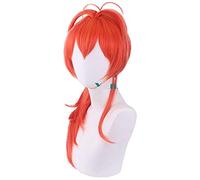 WHBHD Genshin Impact Diluc Cosplay Lungo Red Ponytail Parrucca Anime Cosplay Parrucche Cosplay Sintetico Resistente al Calore Il Nobile Figlio della Cantina da Alba