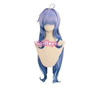 WHBHD Genshin Impact Ganyu Cosplay 80cm Lungo Blue Gradient Parrucca Cosplay Anime Cosplay Parrucche Cosplay Parrucche Sintetiche Resistenti al Calore Halloween