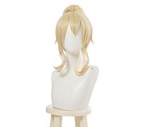 WHBHD Genshin Impact Jean Cosplay Parrucche con Parrucca bionda con Coda di Cavallo Parrucca riccia con Bangs Capelli Sintetici Resistenti al Calore Cos
