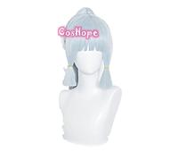 WHBHD Genshin Impact Kamisato Ayaka Cosplay 75 cm Parrucca Argento Parrucca Blue Wig Cosplay Parrucche Anime Resistenti al Calore Parrucche Sintetiche Resistenti al Calore Halloween