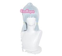 WHBHD Genshin Impact Kamisato Ayaka Cosplay 75 cm Parrucca Argento Parrucca Blue Wig Cosplay Parrucche Anime Resistenti al Calore Parrucche Sintetiche Resistenti al Calore Halloween