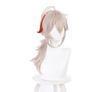 WHBHD Genshin Impact Kazuha Cosplay 36cm Parrucca Corta Cosplay Anime Cosplay Parrucche Cosplay Cappucci Sintetici Resistenti al Calore Halloween + Cappello Parrucca