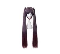 WHBHD Genshin Impact Mona Cosplay Dark Viola Parrucca Parrucca Pigtails Cosplay Anime Cosplay Parrucche Cosplay Cattedrai termali Parrucche Sintetiche Resistenti al Calore Halloween