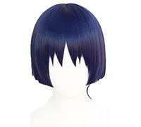 WHBHD Genshin Impact Scaramouche Parrucca Cosplay Breve Stile Blu Viola Resistente al Calore Parrucche for Capelli Sintetici + Tappo della Parrucca