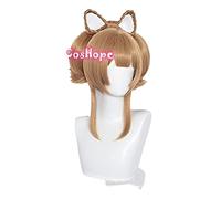 WHBHD Genshin Impact Yaoyao Cosplay Cosplay 40cm Parrucca Parrucca Brown Parrucca Cosplay Anime Parrucche Cosplay Resistente al Calore Parrucche Sintetiche Resistenti al Calore Halloween