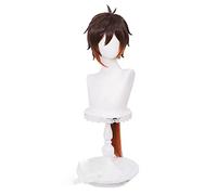 WHBHD Genshin Impact Zhongli Cosplay 90cm Lungo Natale Brown Orange Wig Halloween Cosplay Anime Parrucche Resistenti al Calore Parrucche Sintetiche Resistenti al Calore