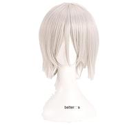 WHBHD Gioco Dante Cosplay Parrucche Breve Parrucca Bianca Sintetica Resistente al Calore + Tappo della Parrucca
