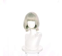 WHBHD Gioco Genshin Carattere di Impatto Sayu Cosplay Silver Grigio Ponytail Parrucca Corta Capelli di Halloween Cos Puntelli Resistente al Calore Sintetico