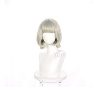 WHBHD Gioco Genshin Carattere di Impatto Sayu Cosplay Silver Grigio Ponytail Parrucca Corta Capelli di Halloween Cos Puntelli Resistente al Calore Sintetico