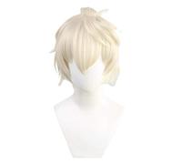 WHBHD Gioco Genshin Impact Bennett Parrucche Cosplay Beige Uomo Corto Uomo Cosplay Parrucca Cosplay Resistente al Calore Capelli Sintetici Halloween