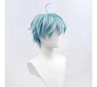 WHBHD Gioco Genshin Impact Cosplay Chongyun Parrucca Ice Blue Blue Breve Capelli Capelli Parrucca Sintetica + Parrucca di Marca Net