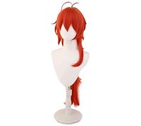 WHBHD Gioco Genshin Impact Diluc Cosplay Parrucca Rossa Lunga Coda di Cavallo Cosplay Capelli wigsheat Capelli Resistenti .