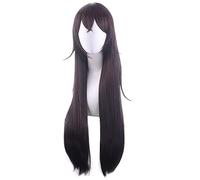 WHBHD Gioco Genshin Impact Project Dark Brown Parrucca Amber Cosplay Parrucca Ruolo Polvere Polvere Halloween 80 cm